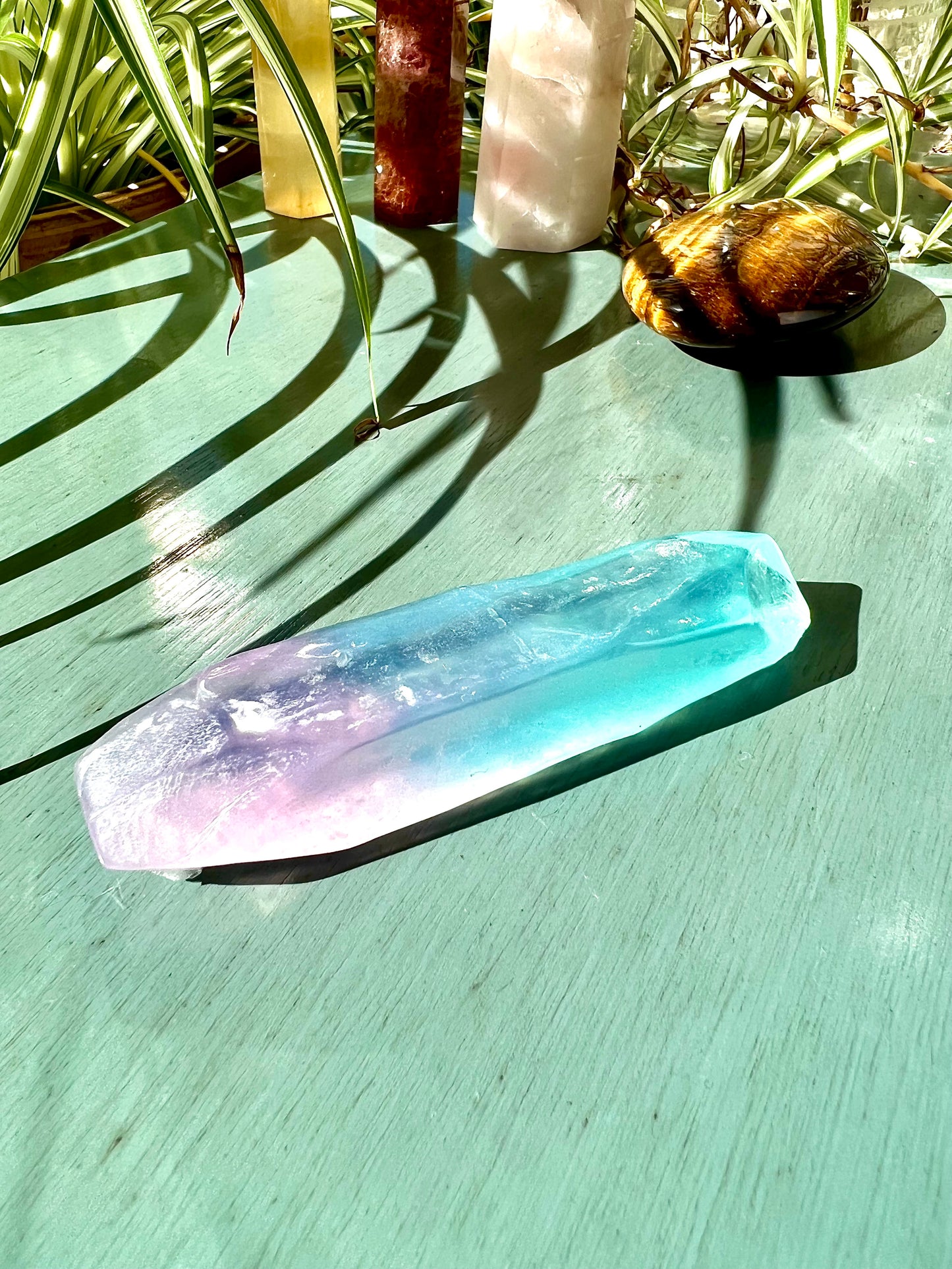 Aurora Crystal Soap light pink / light blue (Large )